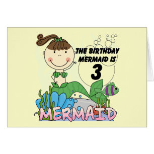 Cartão Camisetas e presentes de aniversário de 3 anos de