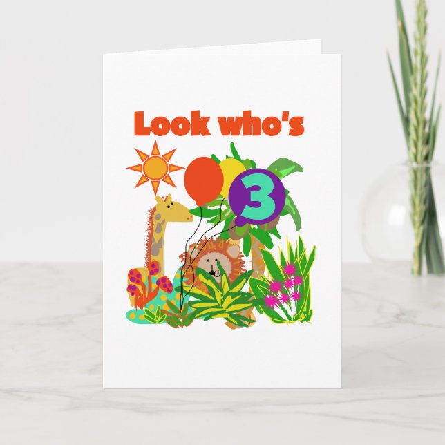 Cartão Camisetas e presentes de aniversário de 3 anos Saf (Frente)