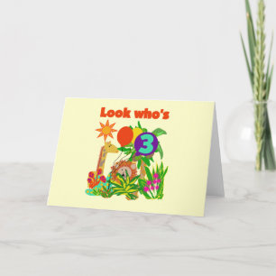 Cartão Camisetas e presentes de aniversário de 3 anos Saf