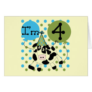 Cartão Camisetas e presentes de aniversário do 4º anivers