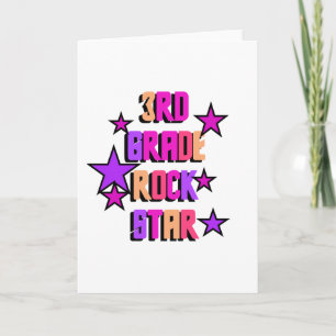 Cartão camisetas e presentes de estrelas de rock do 3º an