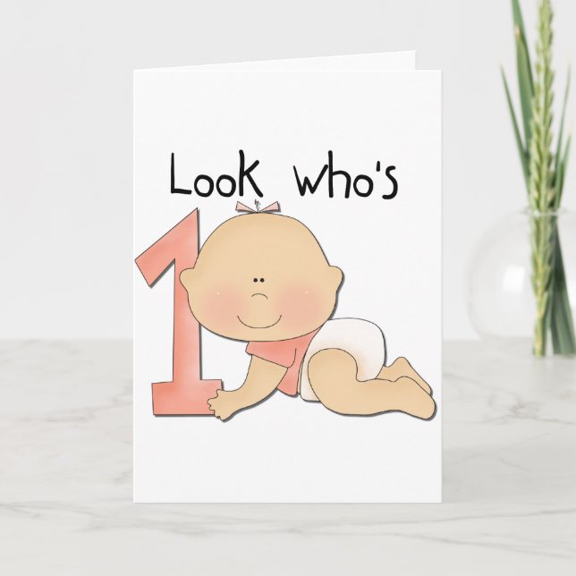 Cartão Camisetas e presentes de primeiro aniversario de m (Frente)