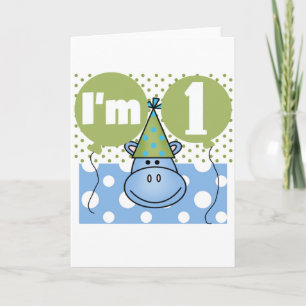 Cartão Camisetas e presentes de primeiro aniversario Hipp