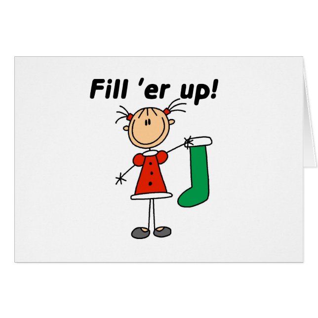 Cartão Camisetas e presentes no estoque de Natal (Frente Horizontal)