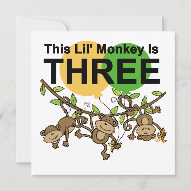 Cartão Camisetas e presentes para aniversário de 3 anos d (Frente)