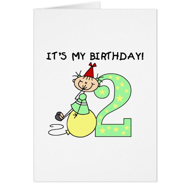 Cartão Camisetas e presentes para segundos aniversários d (Frente)