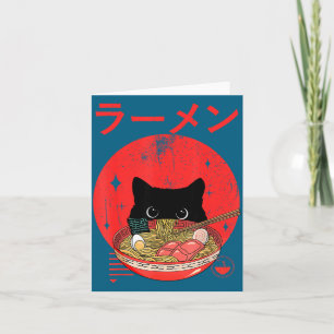 Cartão Camisetas engraçadas japonesas de Ramen de gato Ka