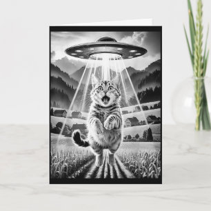 Cartão Camisetas Gráficas Divertidas de Abdução Alienígen