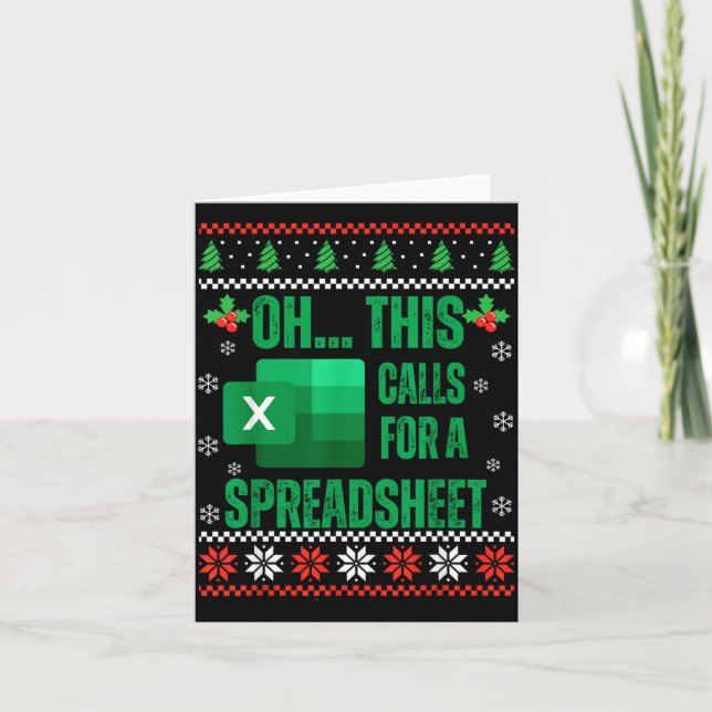 Cartão Camisola de Natal engraçada de planilhas do Excel  (Frente)