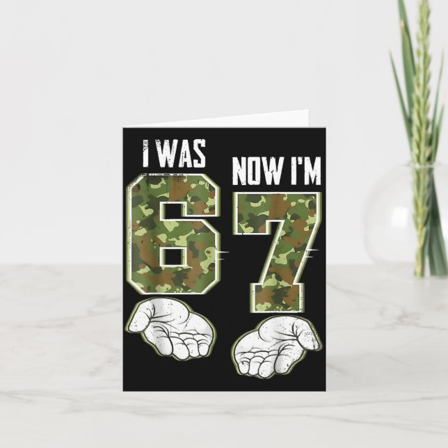 Cartão Camo 7 Year Old Birthday I Was 6 Now I'm 7 67 Funn (Frente)