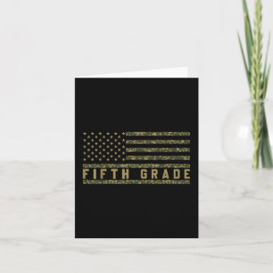 Cartão Camo American Flag Quinto Grau De Volta À Escola M