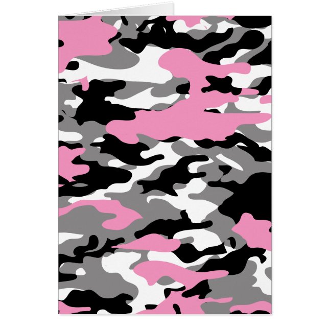 Cartão Camo cor-de-rosa (Frente)