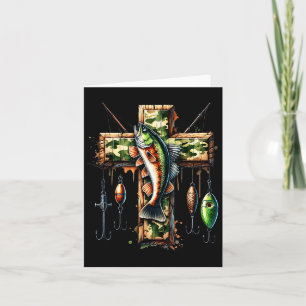 Cartão Camo Cross Fisheries Faith Christian Fish Man Hunt