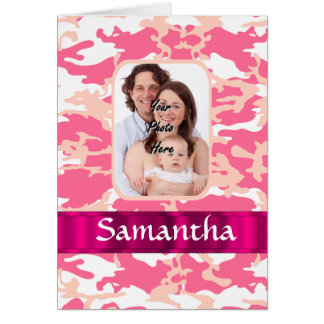 Cartão Camo rosa