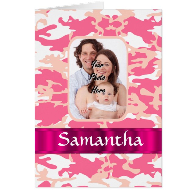 Cartão Camo rosa (Frente)