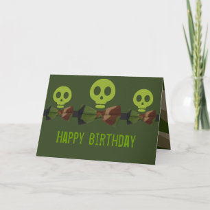 Cartão Camo Skeleton Birthday