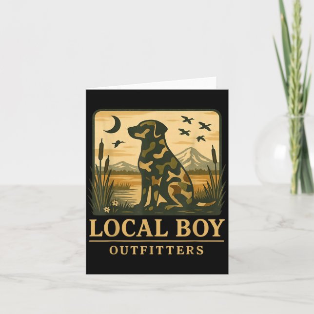 Cartão Camo Southern Local Boy Duck Hunting Black Lab Out (Frente)