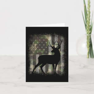 Cartão Camo Us Flag Deer Elk Buck Caça Caça Caça Caça Caç