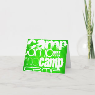 Cartão Camp; Neon Green Stripes