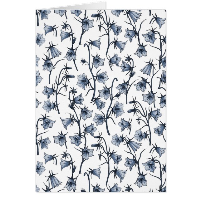 Cartão Campainhas, Harebells, Campânulas (Frente)