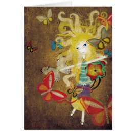 Cartão Campanha de borboletas na terra maravilhosa caindo