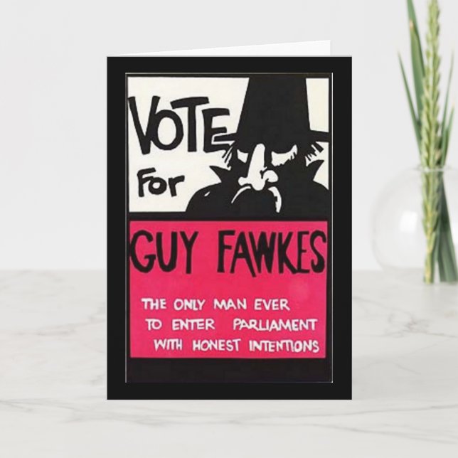 Cartão Campanha de Guy Fawkes (Frente)