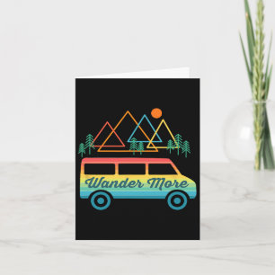 Cartão Campanha Retro Camper Van Vintage Montanhas Sunset