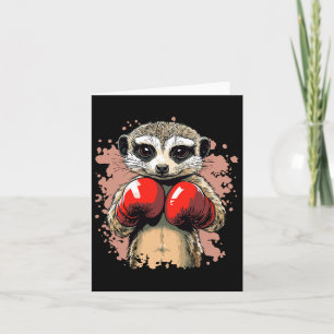 Cartão Campeão de Boxing Meerkat com Luvas Prontas