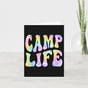Cartão Camping Summer For Girls Summer Camp Tie die Retro
