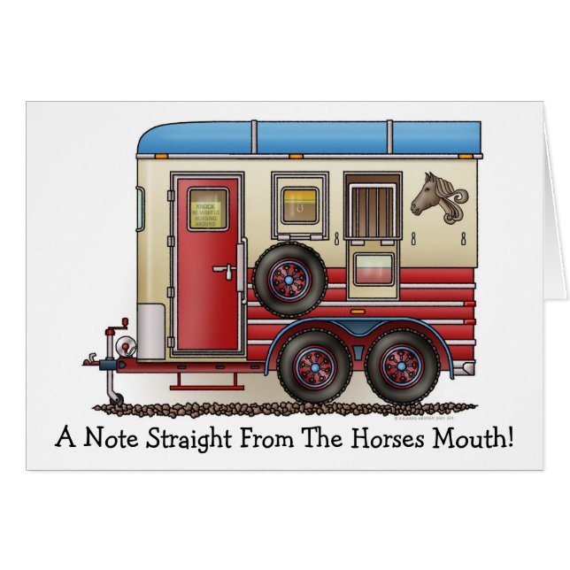 Cartão Campista do reboque do cavalo (Frente Horizontal)