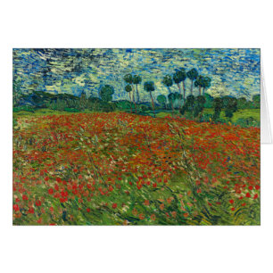 Cartão Campo da papoila de Van Gogh