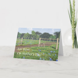 Cartão Campo de Bluebonnets - Dia de as mães Card