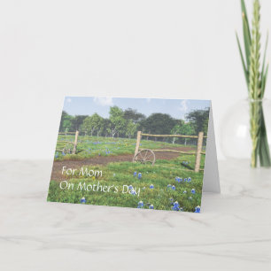Cartão Campo de Bluebonnets - Dia de as mães Card