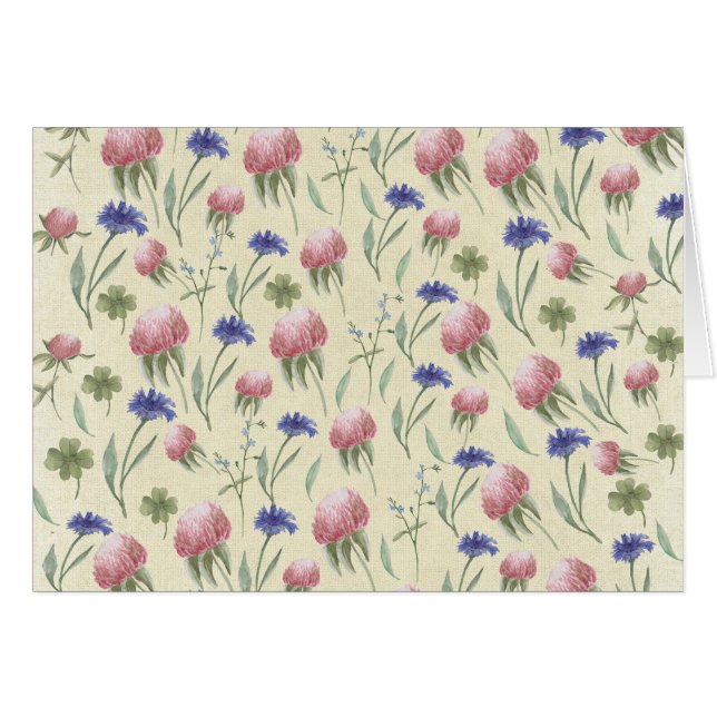 Cartão Campo de flores silvestres (Frente Horizontal)