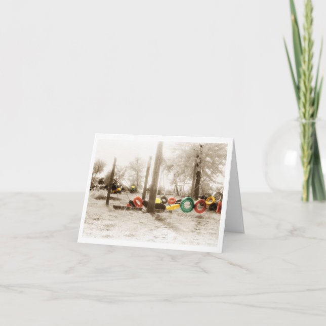 Cartão Campo de jogos da velha escola (Frente)