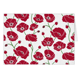 Cartão Campo de Poppies vermelho