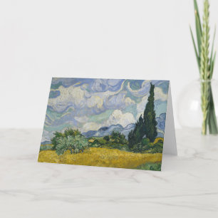 Cartão Campo de Trigo com Ciprestes, Pintura a Óleo, Van