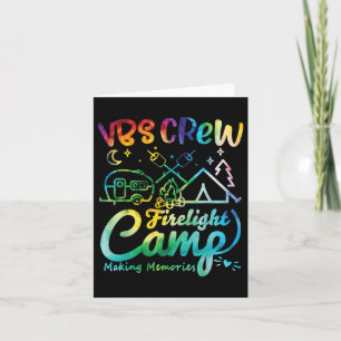 Cartão Campo de Vbs Crew Férias de Fogo Camp Acampamento