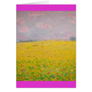 Cartão campos de girassol