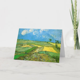 Cartão Campos de Trigo de Van Gogh em Auvers Sob o Céu Nu