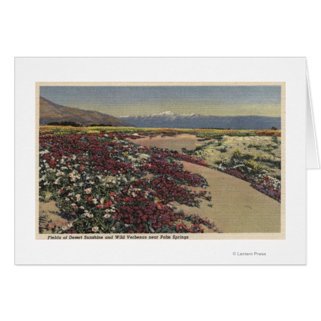 Cartão Campos do Deserto Sol e Verbenas Selvagens (Frente Horizontal)