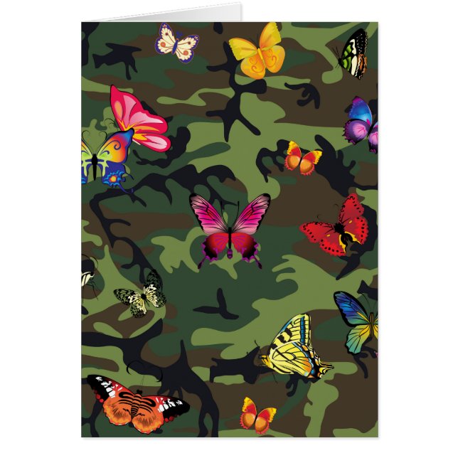 Cartão camuflagem de borboletas (Frente)