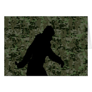 Cartão Camuflagem digital Sasquatch Black Silhouette