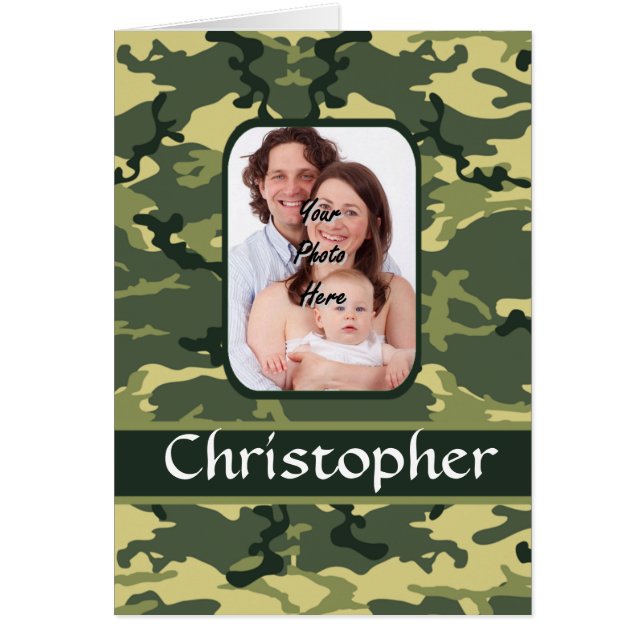 Cartão Camuflagem florestal verde (Frente)