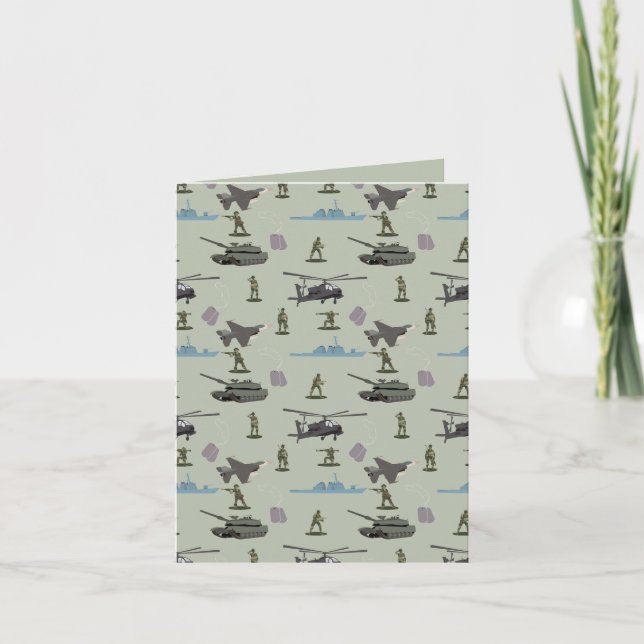 Cartão Camuflagem Militar Verde do Exército Camo  (Frente)