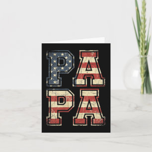 Cartão Camuflagem Retro Pai Poc Bandeira Americana Dia do