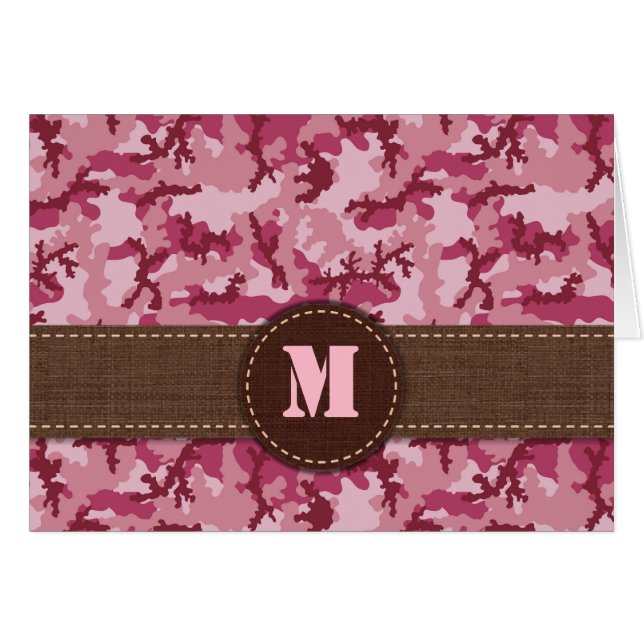 Cartão Camuflagem rosa (Frente Horizontal)