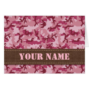 Cartão Camuflagem rosa