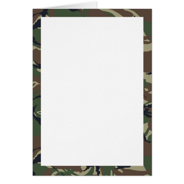 Cartão Camuflagem Verde Florestal Britânica 95 com Branco (Frente)