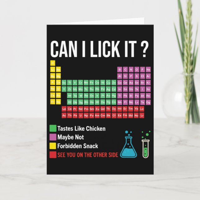Cartão Can I Lick It Periodic Table Chart Science Teacher (Frente)